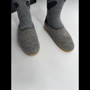 Mahabis Classic Wool Slippers Gray/Black 7.5 Womens